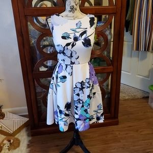 NWT NM White & purple floral print dress, size 2